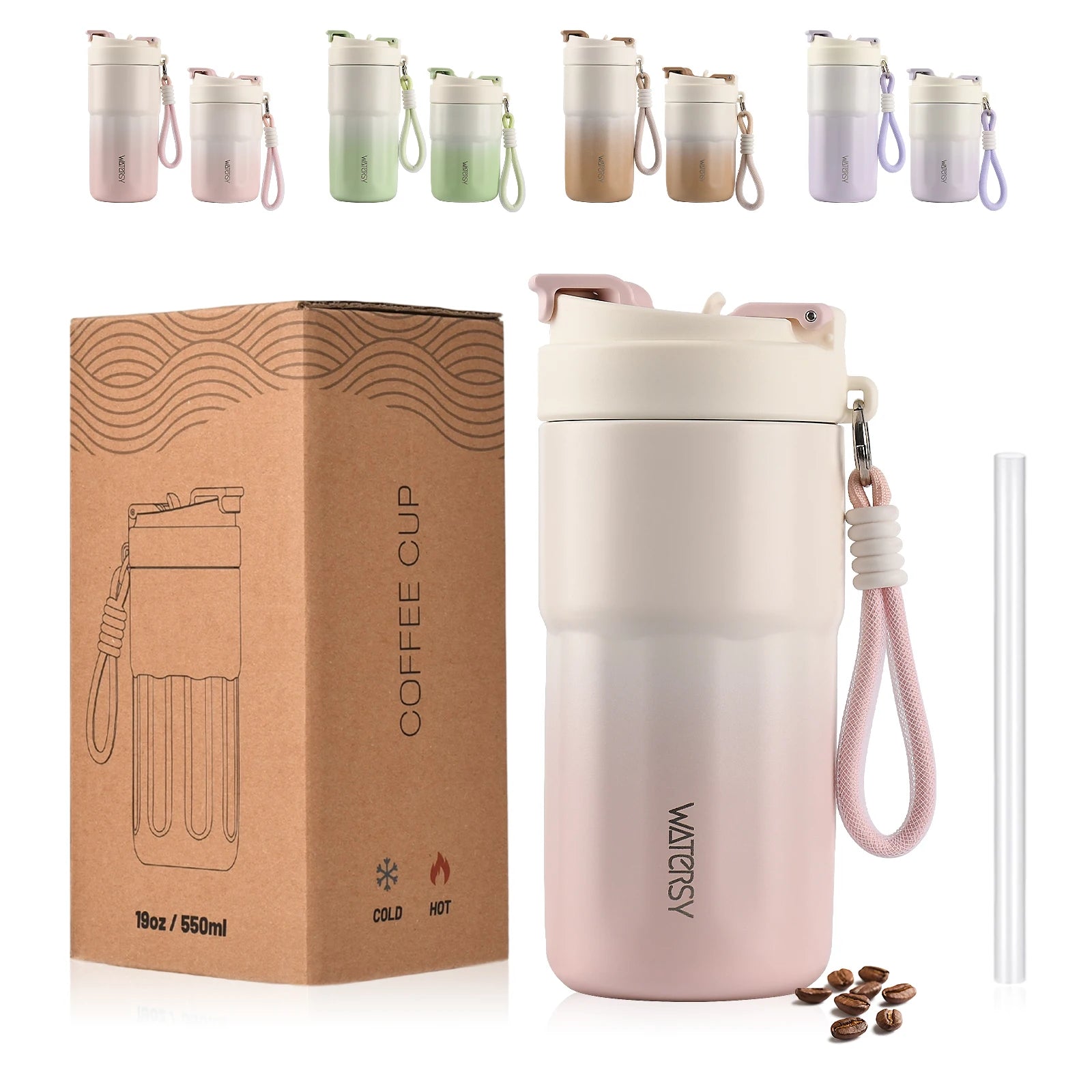 Détail de la gourde Ava en inox, double paroi isotherme, finition mate haute qualité
