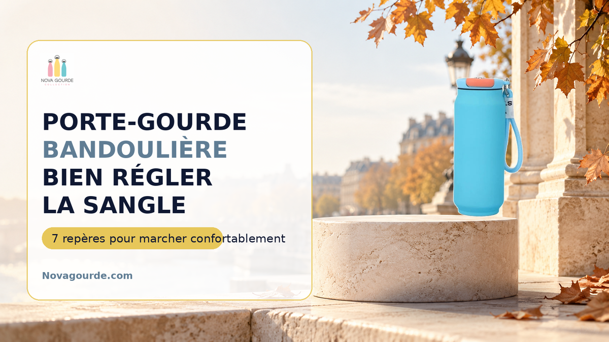 Porte-gourde bandoulière : 7 réglages pour marcher confortablement