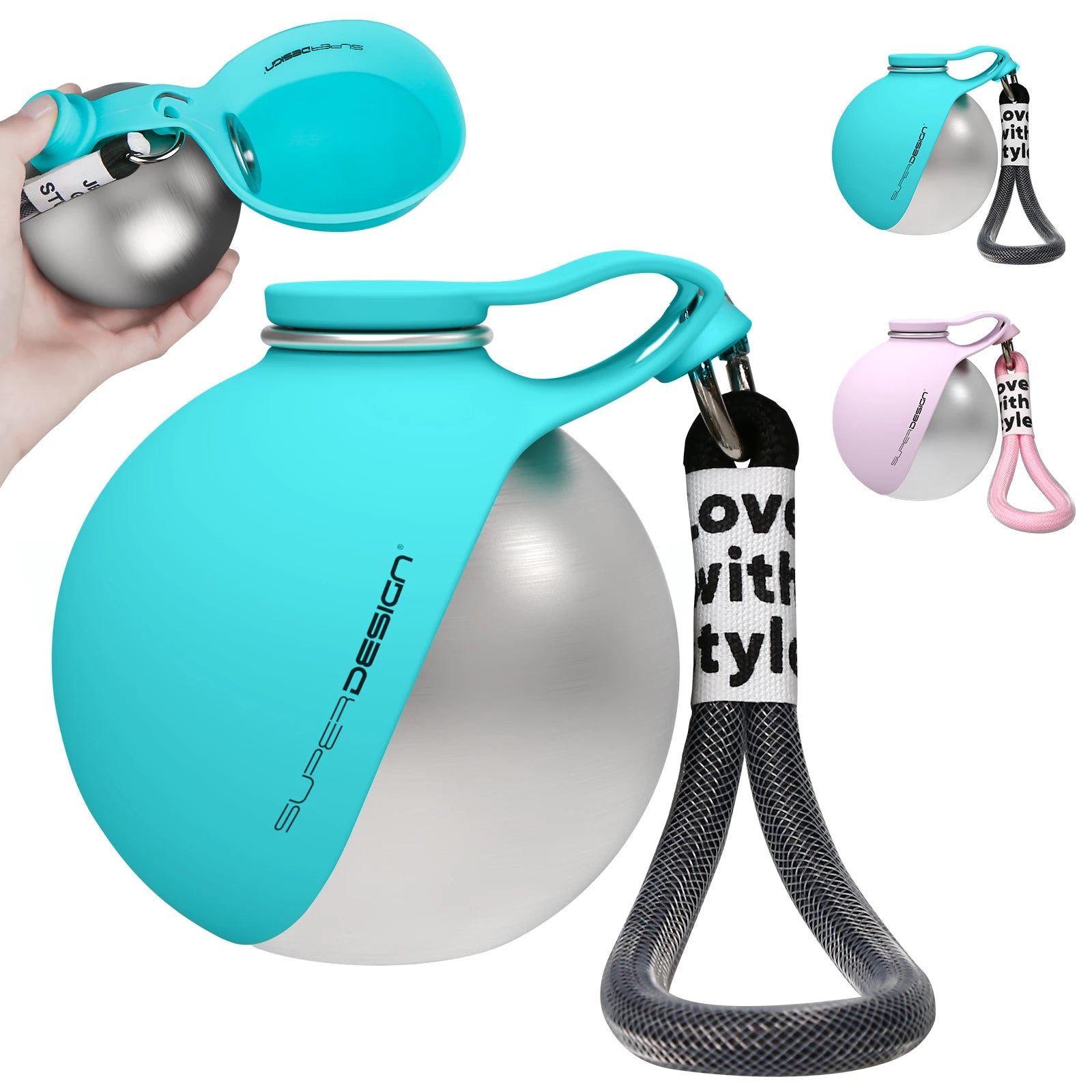Gourde pour chien en silicone et acier inoxydable – Mignonne, pratique et idéale pour toutes vos sorties