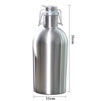 Gourde Inox Premium 2 L Grande Capacité – Résistante pour Camping, Randonnée et Sport.