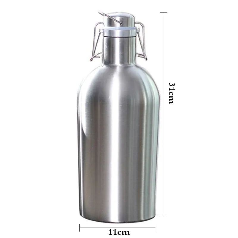 Gourde Inox Premium 2 L Grande Capacité – Résistante pour Camping, Randonnée et Sport.