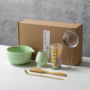 Coffret cadeau - Ensemble de cérémonie du thé japonais Matcha 4/5/6/7 pièces, bol en céramique Chawan, fouet en bambou et cuillère à thé, kit d'outils Matcha pour les amateurs de thé