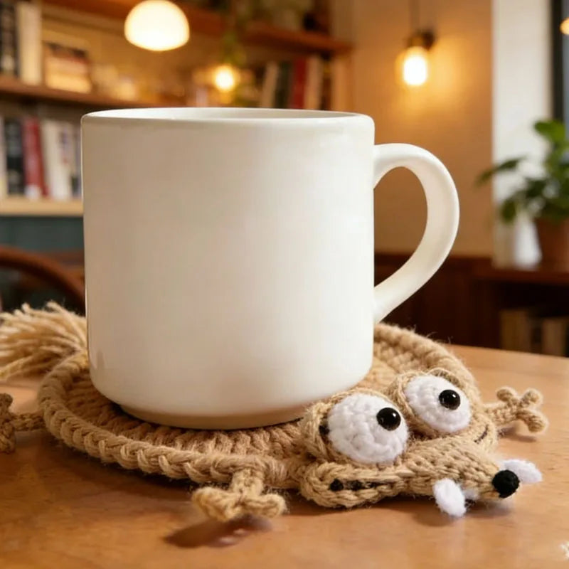 Sous-verres animaux au crochet, mignons tapis de tasse tricotés, idée cadeau original