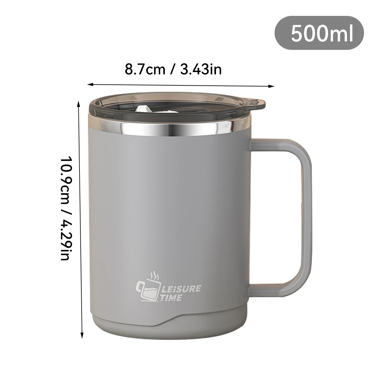 Gourde Thermos 500 ml avec Poignée – Café, Thé & Matcha | Idée Cadeau Homme Noël & Anniversaire