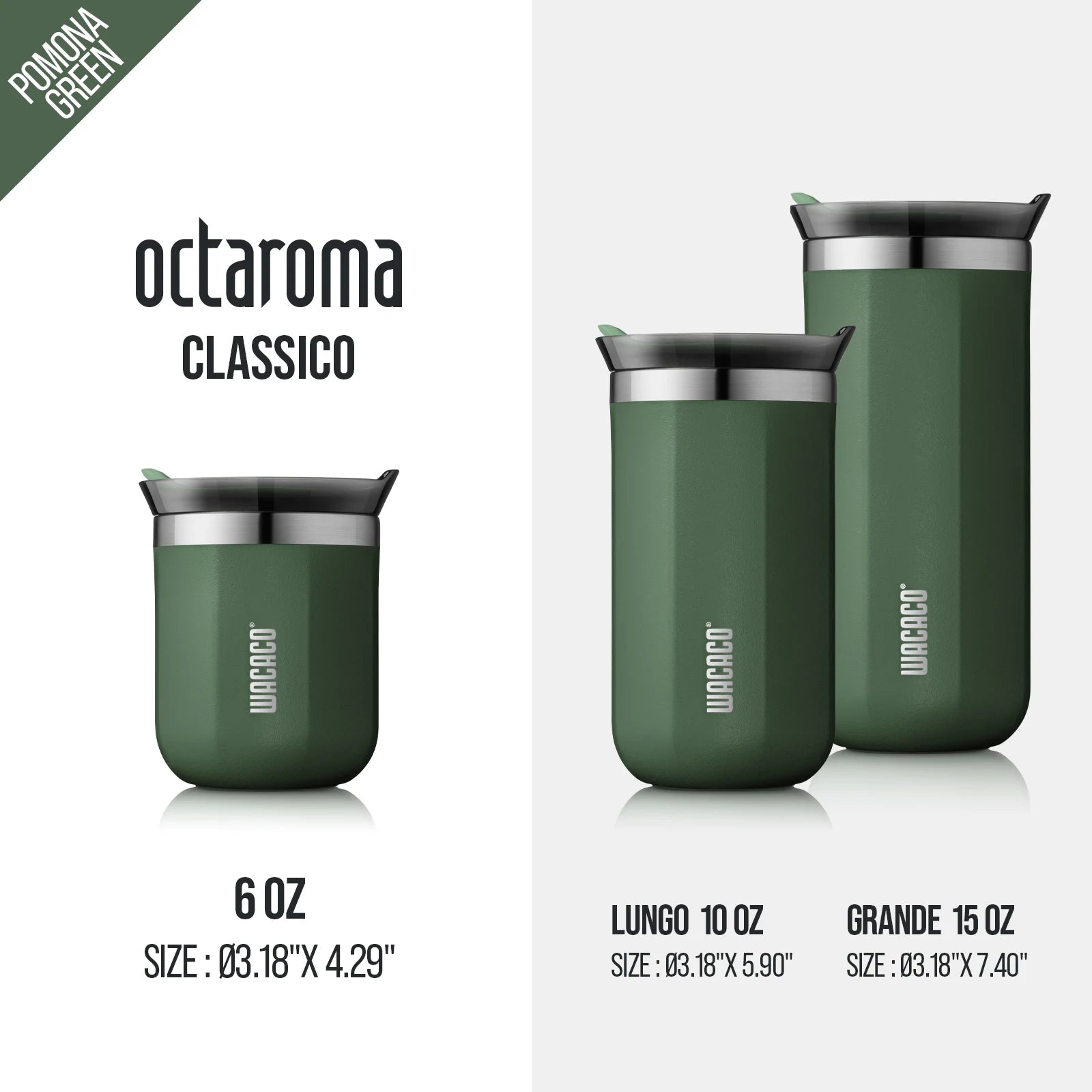 Gourde WACACO isotherme en acier inoxydable à double paroi avec couvercle