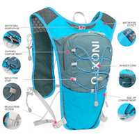 Gilet de course pour femmes et hommes, sangles de poitrine réglables, gilet d'hydratation de course avec flacon souple de 500ml, réfléchissant léger et respirant