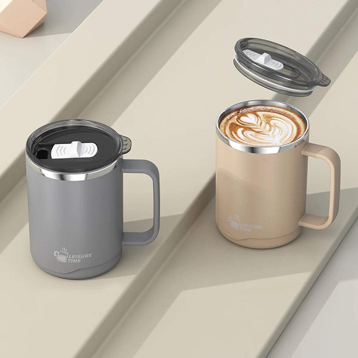 Gourde Thermos 500 ml avec Poignée – Café, Thé & Matcha | Idée Cadeau Homme Noël & Anniversaire
