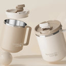 Tasse thermos 400 ml en acier inoxydable double paroi avec poignée et couvercle
