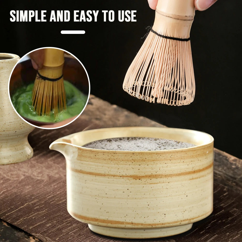 Coffret cadeau Matcha japonais, bol Matcha pour cérémonie du thé, fouet en bambou, broyeur, brosses, porte-outils pour le thé, accessoires pour le thé