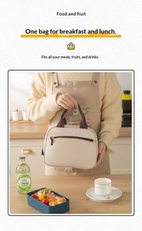 Sac isolé à la mode, sac à déjeuner, sac à Bento, porte une boîte à déjeuner pour travailler ou l'école, sac à main, sac isolé en aluminium épais