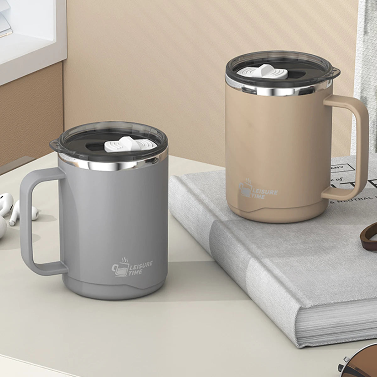 Gourde Thermos 500 ml avec Poignée – Café, Thé & Matcha | Idée Cadeau Homme Noël & Anniversaire