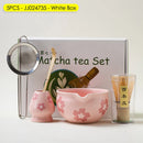 Coffret cadeau - Ensemble de cérémonie du thé japonais Matcha 4/5/6/7 pièces, bol en céramique Chawan, fouet en bambou et cuillère à thé, kit d'outils Matcha pour les amateurs de thé