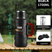 Gourde Thermos avec Gobelet Intégré – Multi-Capacité pour Sport, Randonnée, Camping et Van Life