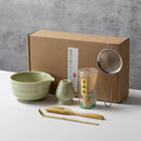Coffret cadeau - Ensemble de cérémonie du thé japonais Matcha 4/5/6/7 pièces, bol en céramique Chawan, fouet en bambou et cuillère à thé, kit d'outils Matcha pour les amateurs de thé