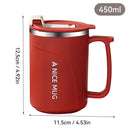 Tasse thermos 400 ml en acier inoxydable double paroi avec poignée et couvercle