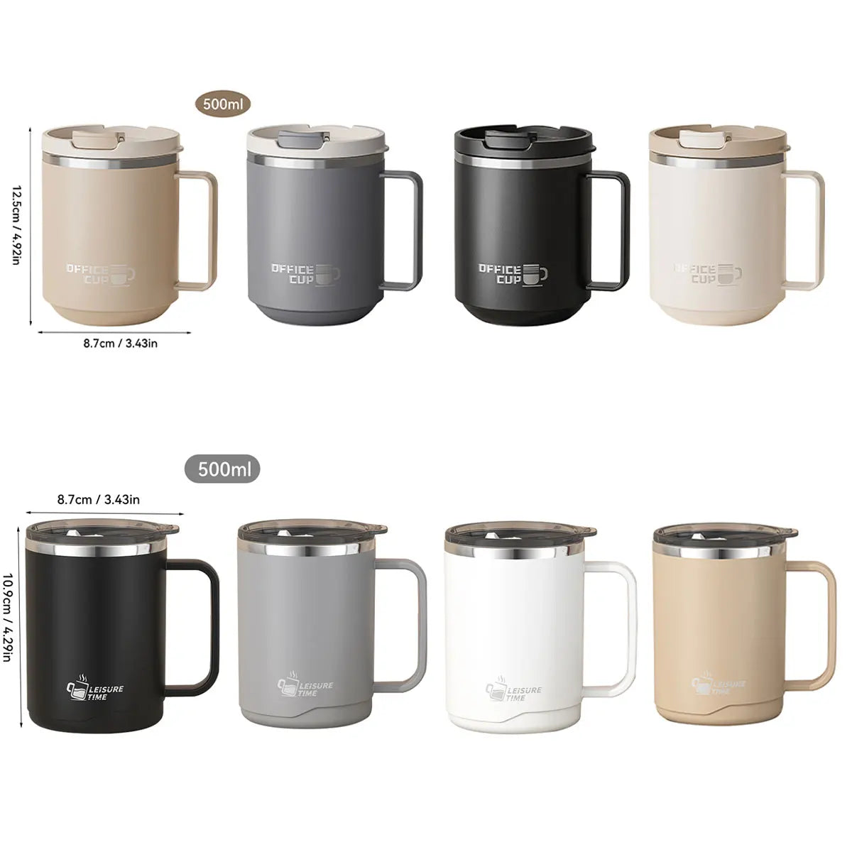 Gourde Thermos 500 ml avec Poignée – Café, Thé & Matcha | Idée Cadeau Homme Noël & Anniversaire