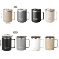 Gourde Thermos 500 ml avec Poignée – Café, Thé & Matcha | Idée Cadeau Homme Noël & Anniversaire