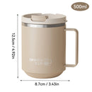 Tasse thermos 400 ml en acier inoxydable double paroi avec poignée et couvercle