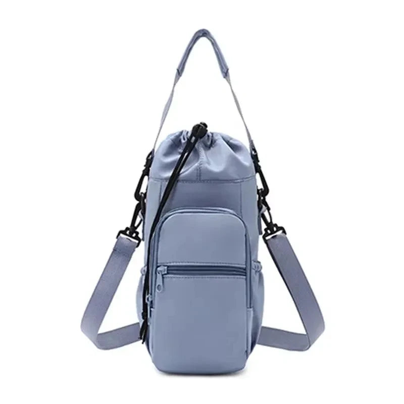 Sac de bouteille d'eau Portable avec sangle réglable, tasses thermiques, housse de protection isolée, poche pour téléphone, sac de voyage pour Sports de plein air