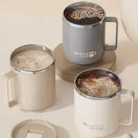 Tasse thermos 400 ml en acier inoxydable double paroi avec poignée et couvercle