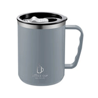 Tasse thermos 400 ml en acier inoxydable double paroi avec poignée et couvercle