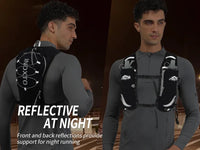 Gilet de course pour femmes et hommes, sangles de poitrine réglables, gilet d'hydratation de course avec flacon souple de 500ml, réfléchissant léger et respirant