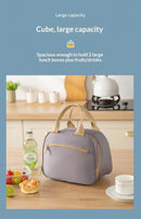 Sac isolé à la mode, sac à déjeuner, sac à Bento, porte une boîte à déjeuner pour travailler ou l'école, sac à main, sac isolé en aluminium épais