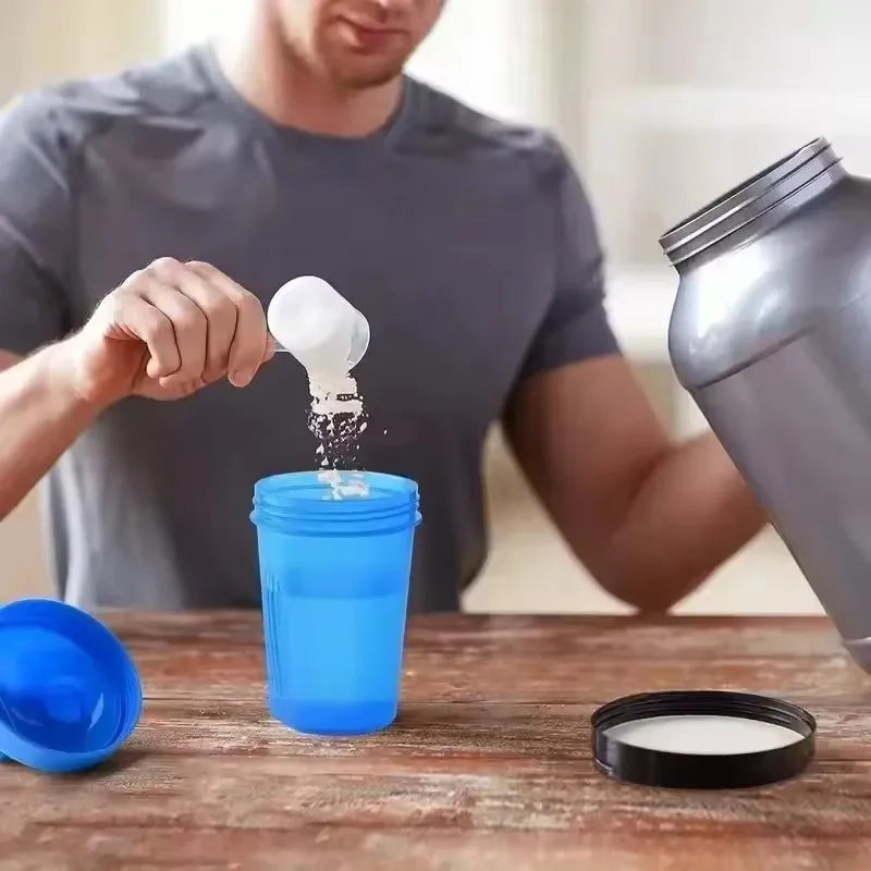Bouteilles Shaker de 400ML, mélangeur de poudre de protéines, tasses d'eau de Sport, Fitness, salle de sport, tasse de boisson en plastique Portable pour l'extérieur