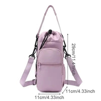Sac de bouteille d'eau Portable avec sangle réglable, tasses thermiques, housse de protection isolée, poche pour téléphone, sac de voyage pour Sports de plein air