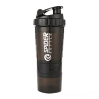 Bouteille de protéines SPIDER 500ml, Shaker de poudre avec récipient de stockage de poudre, grande bouteille d'eau avec boule d'agitation en fil