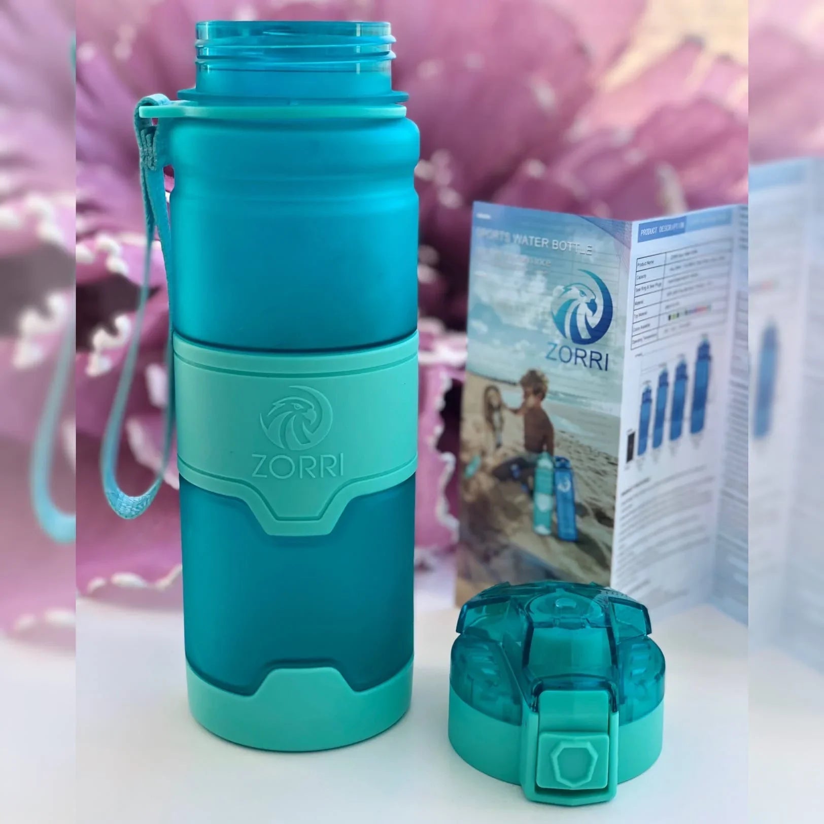 Gourde Shaker Protéines ZORRI – Sans BPA, Écologique, pour Fitness, Musculation, Randonnée et Sport