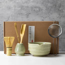 Coffret cadeau - Ensemble de cérémonie du thé japonais Matcha 4/5/6/7 pièces, bol en céramique Chawan, fouet en bambou et cuillère à thé, kit d'outils Matcha pour les amateurs de thé