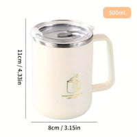 Tasse thermos 400 ml en acier inoxydable double paroi avec poignée et couvercle