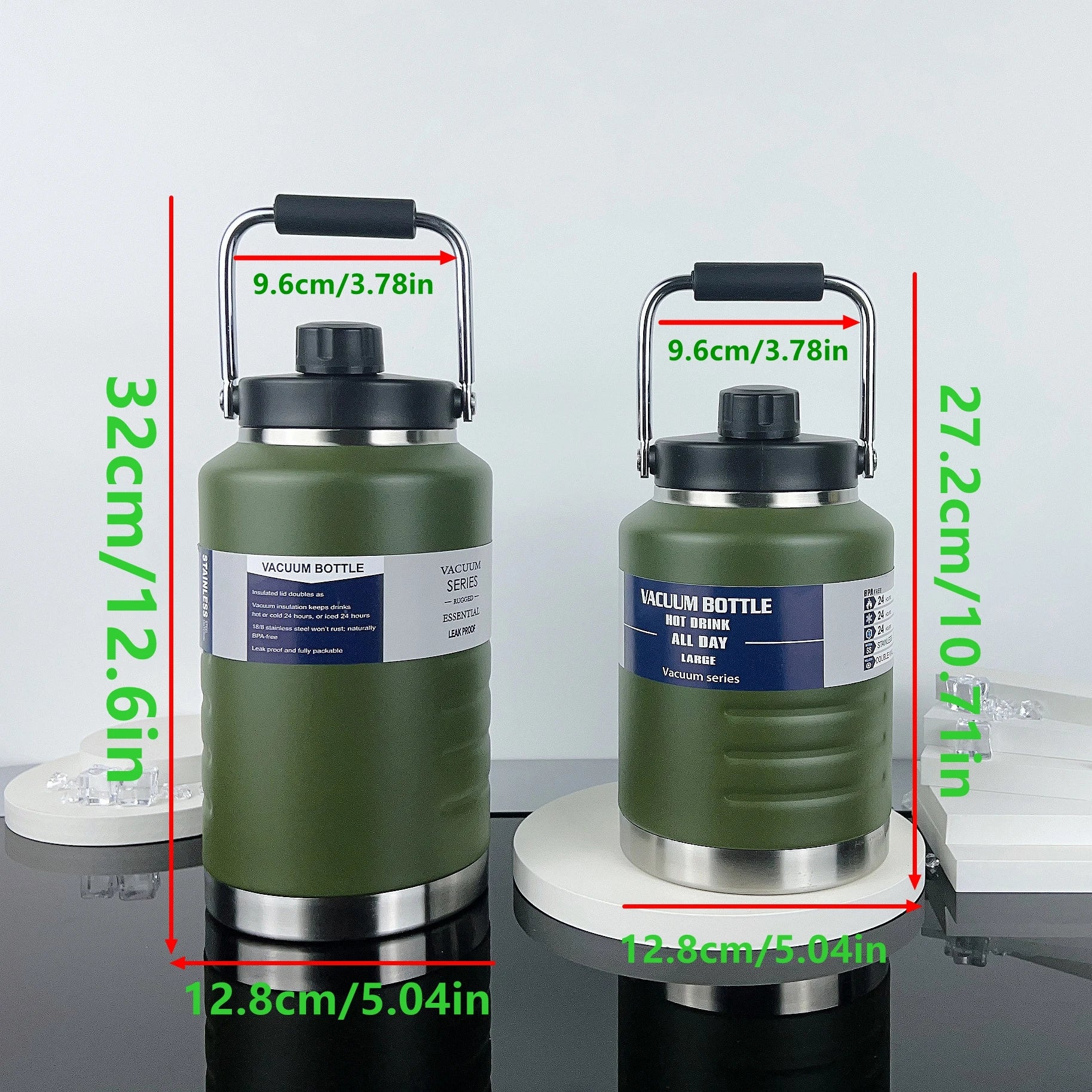Gourde XXL Isotherme 2L – Grande Capacité en Acier Inoxydable pour Randonnée, Camping, Van Life & Sport