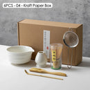 Coffret cadeau - Ensemble de cérémonie du thé japonais Matcha 4/5/6/7 pièces, bol en céramique Chawan, fouet en bambou et cuillère à thé, kit d'outils Matcha pour les amateurs de thé