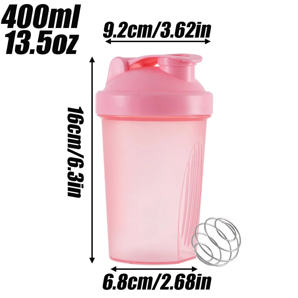 Bouteilles Shaker de 400ML, mélangeur de poudre de protéines, tasses d'eau de Sport, Fitness, salle de sport, tasse de boisson en plastique Portable pour l'extérieur