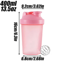 Bouteilles Shaker de 400ML, mélangeur de poudre de protéines, tasses d'eau de Sport, Fitness, salle de sport, tasse de boisson en plastique Portable pour l'extérieur