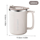 Tasse thermos 400 ml en acier inoxydable double paroi avec poignée et couvercle