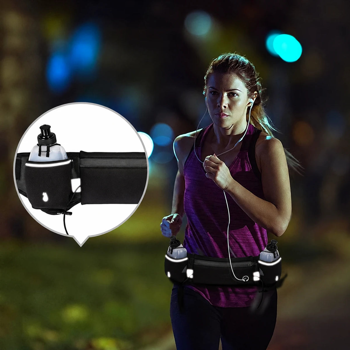 Ceinture hydratation running ZYLO – vue produit 6 – Nova Gourde