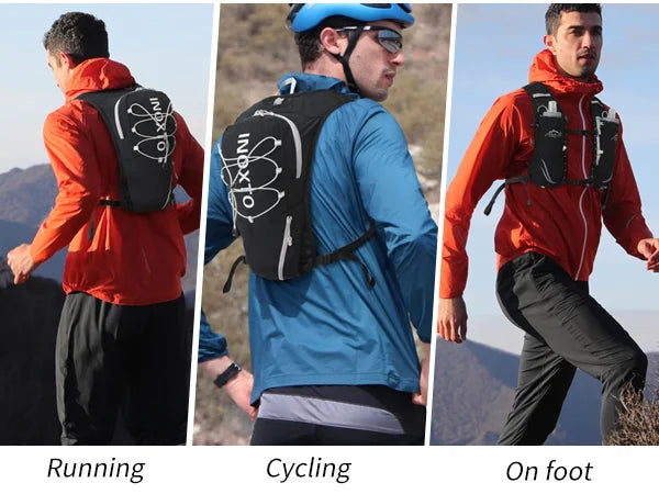 Gilet de course pour femmes et hommes, sangles de poitrine réglables, gilet d'hydratation de course avec flacon souple de 500ml, réfléchissant léger et respirant