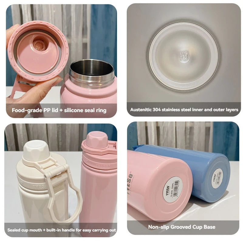 Bouteille isotherme TYESO pour voiture, gourde isolée, gobelet à eau pour les sports de plein air, les voyages, flacons sous vide, tasse thermique en acier inoxydable