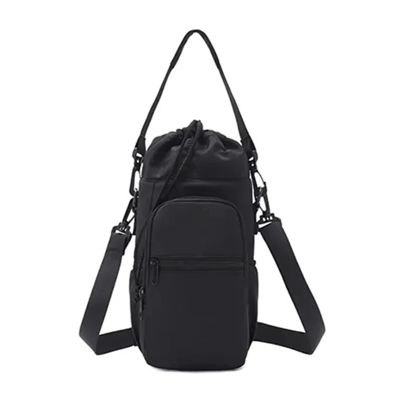 Sac de bouteille d'eau Portable avec sangle réglable, tasses thermiques, housse de protection isolée, poche pour téléphone, sac de voyage pour Sports de plein air