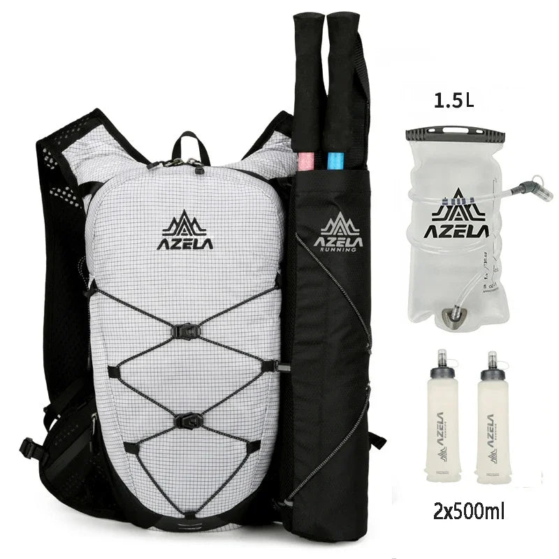 Sac de running trail 2.5 L ultra-léger avec gilet d'hydratation respirant – Compatible poche à eau 1,5 L et gourdes souples 500 ml – Sac de course à pied, trail, marathon, randonnée, jogging et vélo