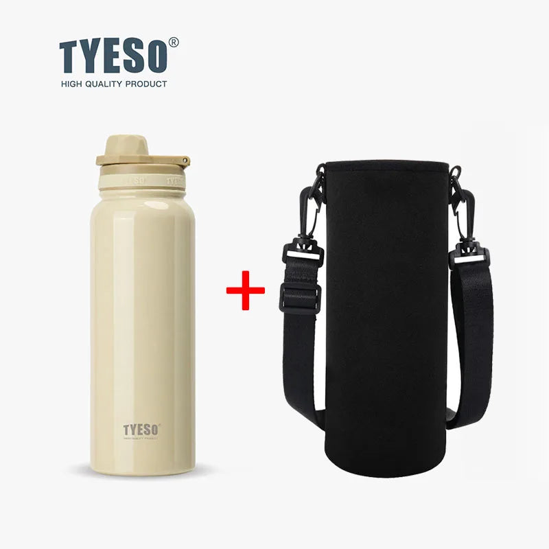 Bouteille isotherme TYESO pour voiture, gourde isolée, gobelet à eau pour les sports de plein air, les voyages, flacons sous vide, tasse thermique en acier inoxydable