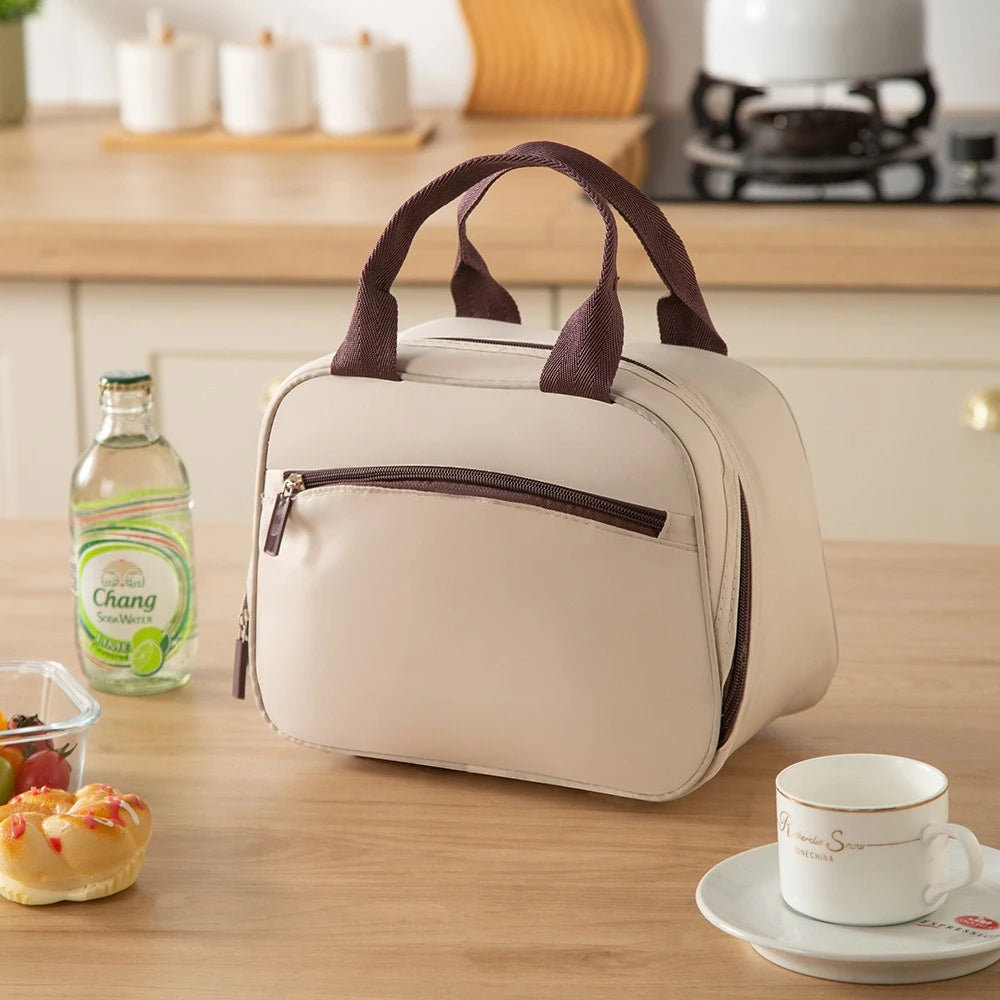 Sac isolé à la mode, sac à déjeuner, sac à Bento, porte une boîte à déjeuner pour travailler ou l'école, sac à main, sac isolé en aluminium épais