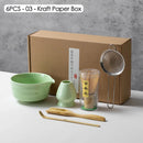 Coffret cadeau - Ensemble de cérémonie du thé japonais Matcha 4/5/6/7 pièces, bol en céramique Chawan, fouet en bambou et cuillère à thé, kit d'outils Matcha pour les amateurs de thé