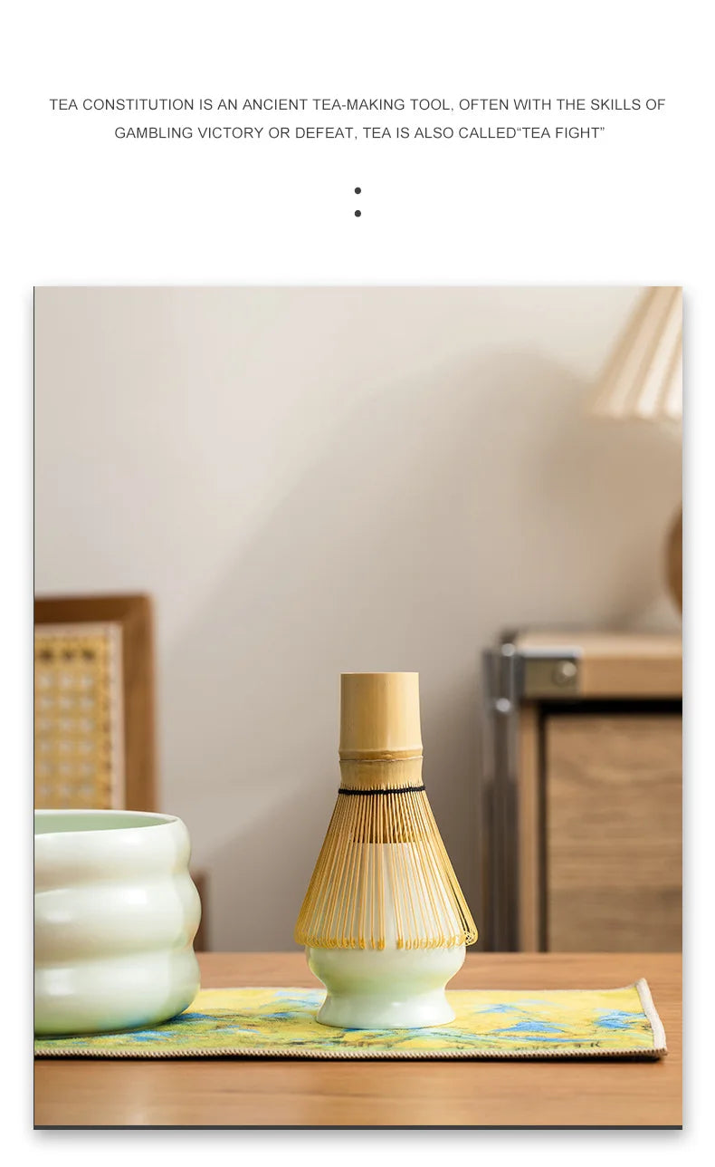 Coffret cadeau - Ensemble Matcha japonais, bol Matcha, outil de pointe de thé, support à moustaches Matcha, 4/7 pièces