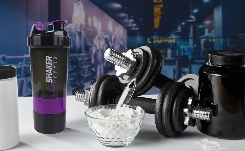 Bouteille de protéines SPIDER 500ml, Shaker de poudre avec récipient de stockage de poudre, grande bouteille d'eau avec boule d'agitation en fil