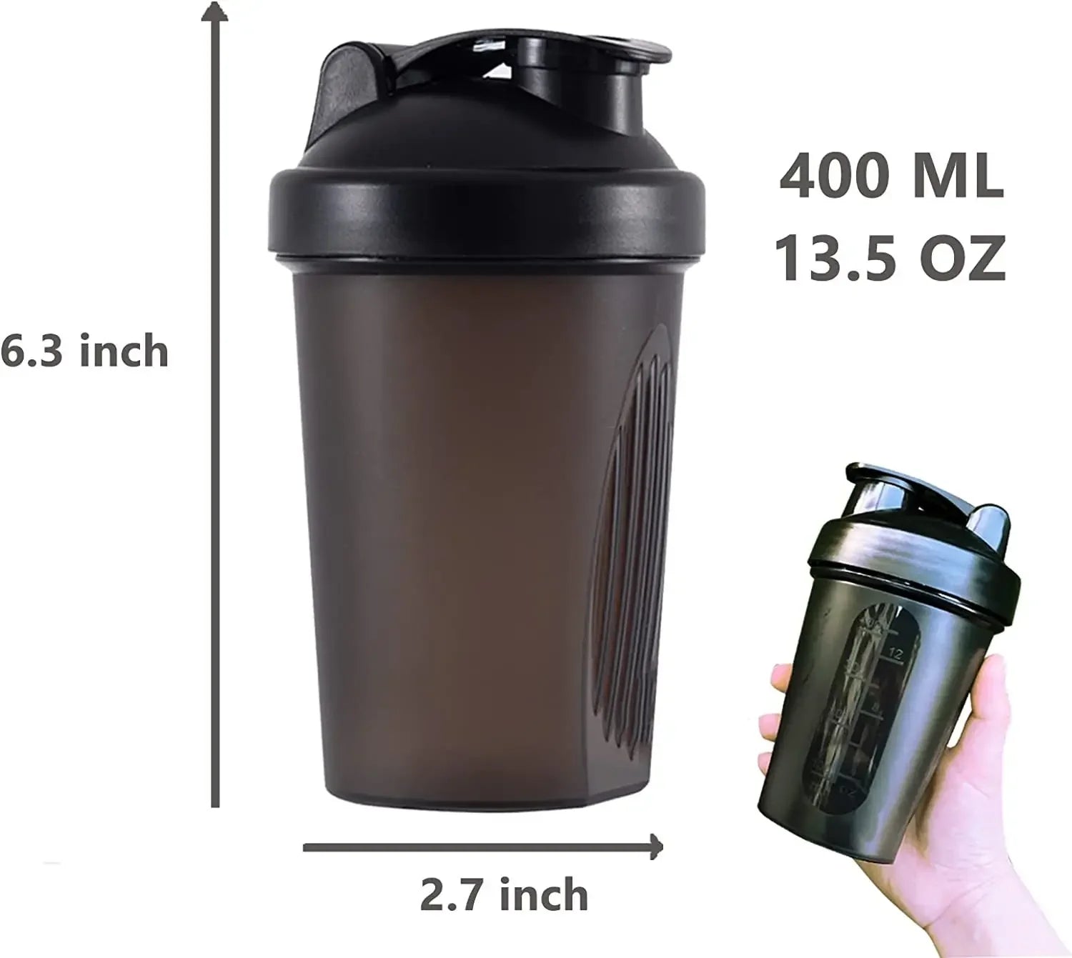 Bouteilles Shaker de 400ML, mélangeur de poudre de protéines, tasses d'eau de Sport, Fitness, salle de sport, tasse de boisson en plastique Portable pour l'extérieur