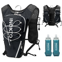 Gilet de course pour femmes et hommes, sangles de poitrine réglables, gilet d'hydratation de course avec flacon souple de 500ml, réfléchissant léger et respirant